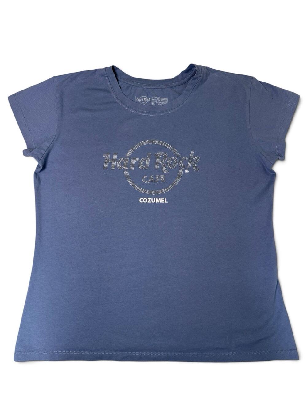 Hard Rock Café Cozumel Studded Logo Blue T-Shirt XL, Original Rock & Pop